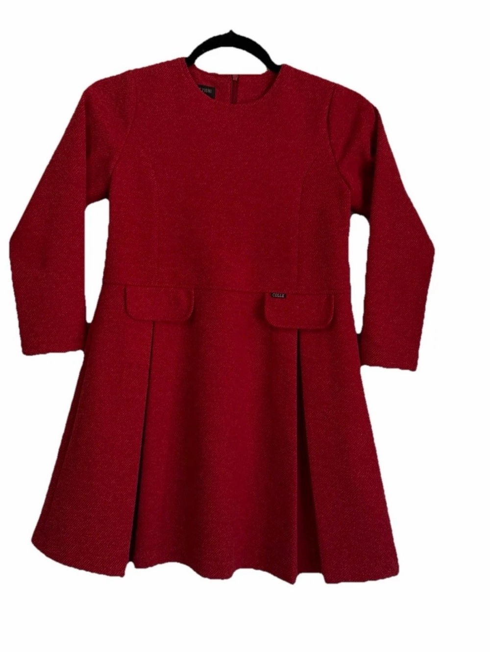 Girls' Red Long-Sleeve Pleated Formal Dress‎